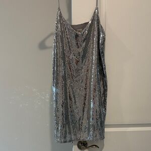 A New Day Silver Sequin Mini Dress